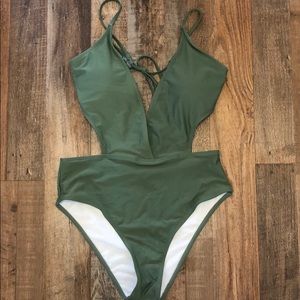 Olive green women’s bathing suit